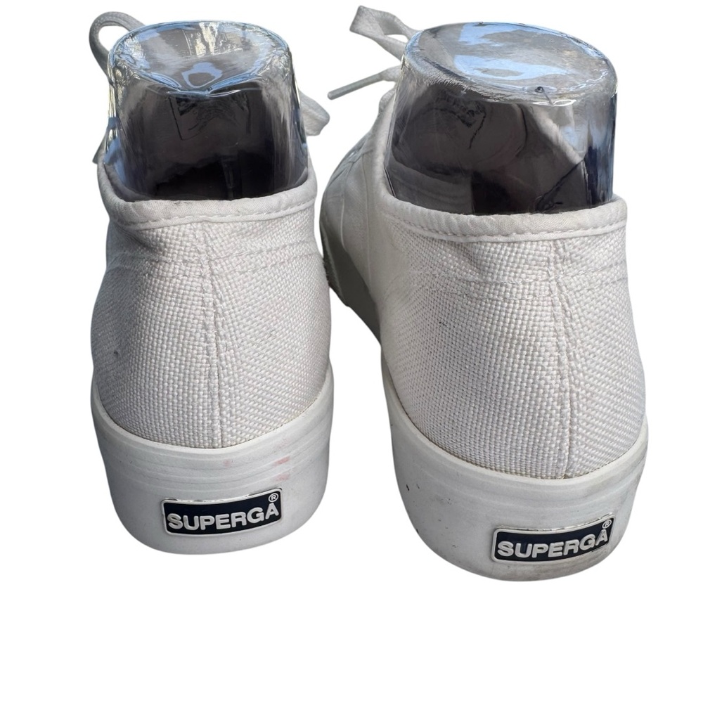 Superga 2790 Platform Sneakers white canvas Traditional Classic Lace Up Womens 8 - Picture 9 of 12